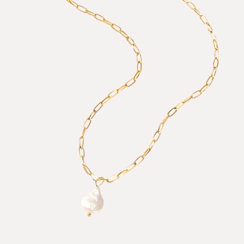 Capri Pearl Coin Link Necklace