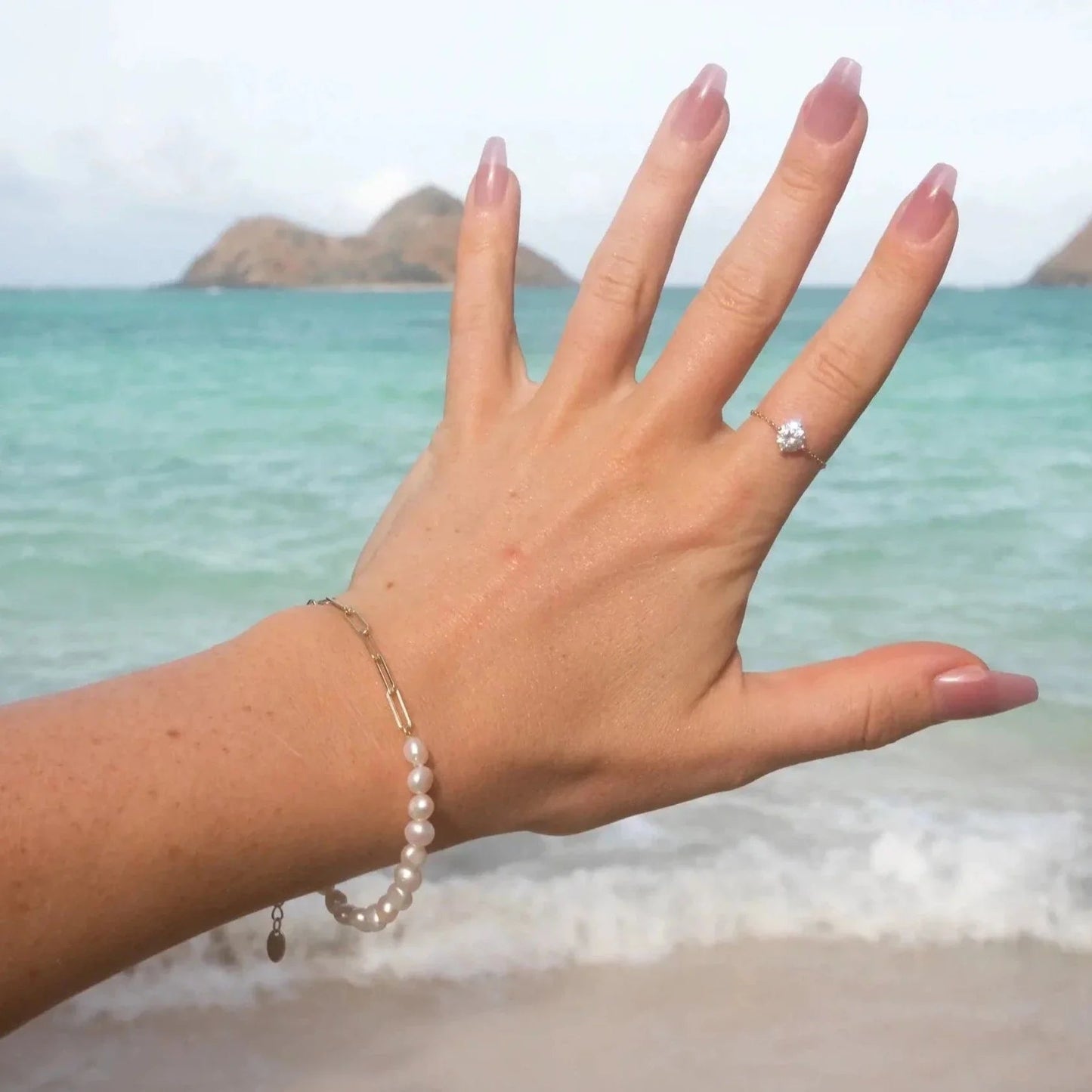 Luxe 18K Link Pearl Bracelet