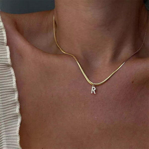 Luxe Initial Chevron Necklace