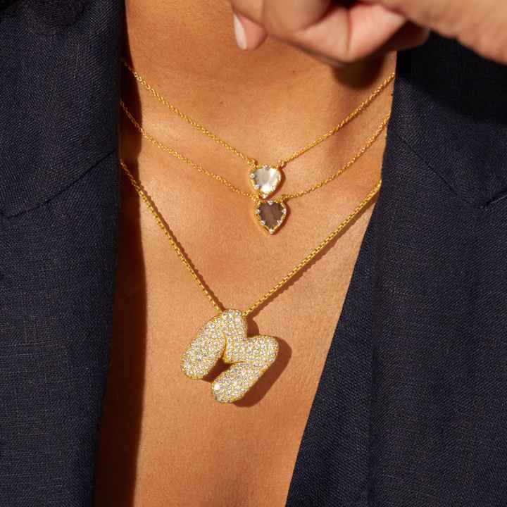 Puffy Initial Necklace